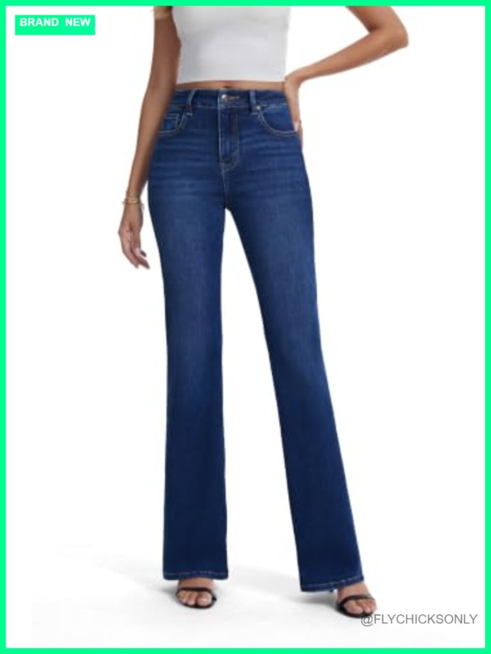 High Rise Wide Leg Flare Bell Bottom Stretch Denim Jeans